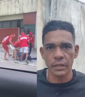 Vídeo de torcedores do CRB agredindo homem viraliza e gari acusado se defende