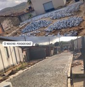 Calçamento avança no Distrito de Novo Rio e obra garantirá 100% das vias pavimentadas