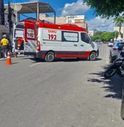 Colisão entre motocicletas deixa duas pessoas feridas no Centro de Arapiraca