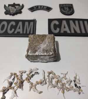 Dupla suspeita foge pulando muro e adolescente é apreendido com crack em Arapiraca