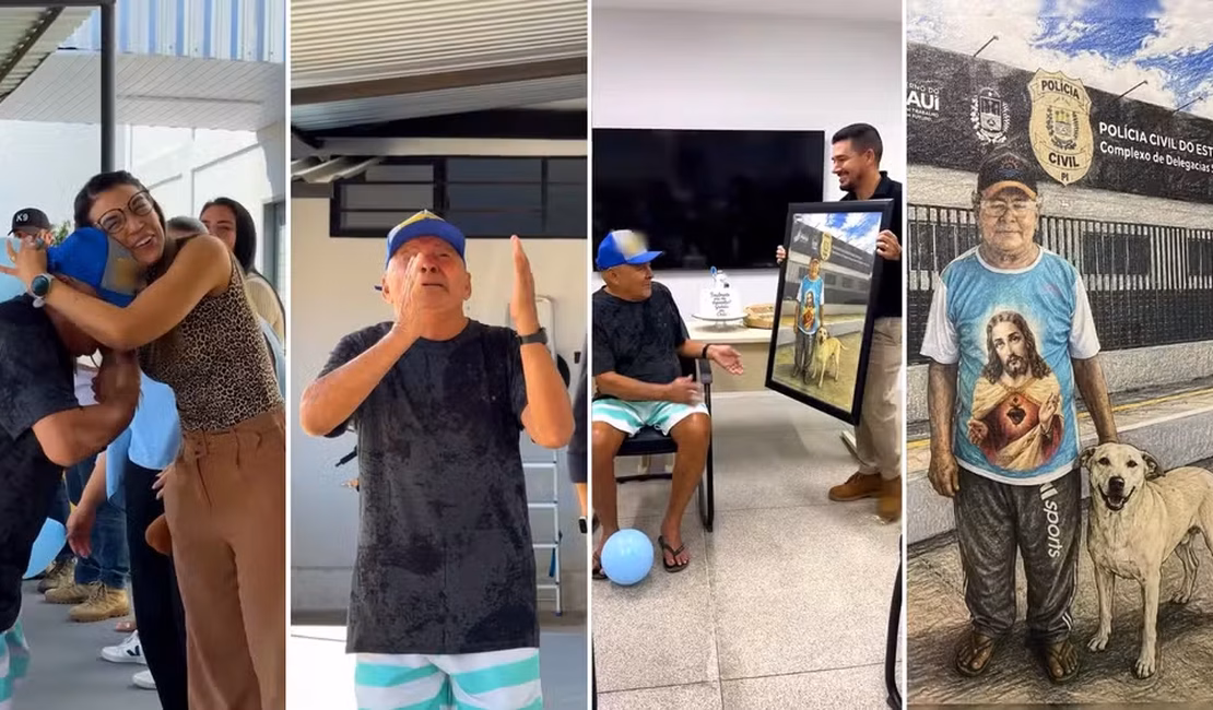 Zelador é homenageado em delegacia que trabalhou por mais de 10 anos