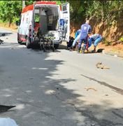 Motociclista fica gravemente ferido após colisão com carro em São Miguel dos Campos