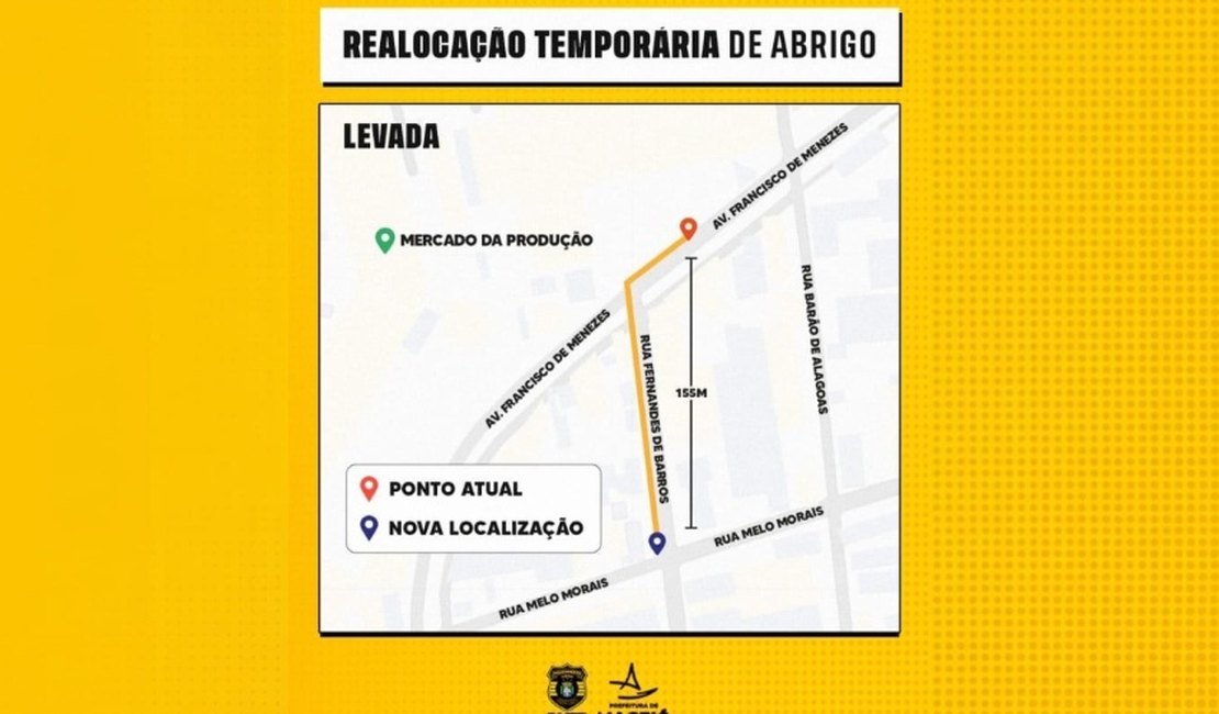 Mercado da Levada: ponto de ônibus será realocado temporariamente