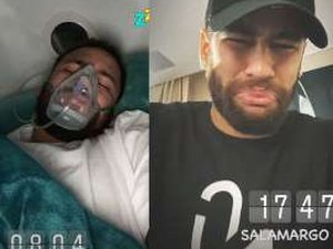 Neymar Jr. assusta seguidores ao aparecer com máscara de oxigênio em rede social