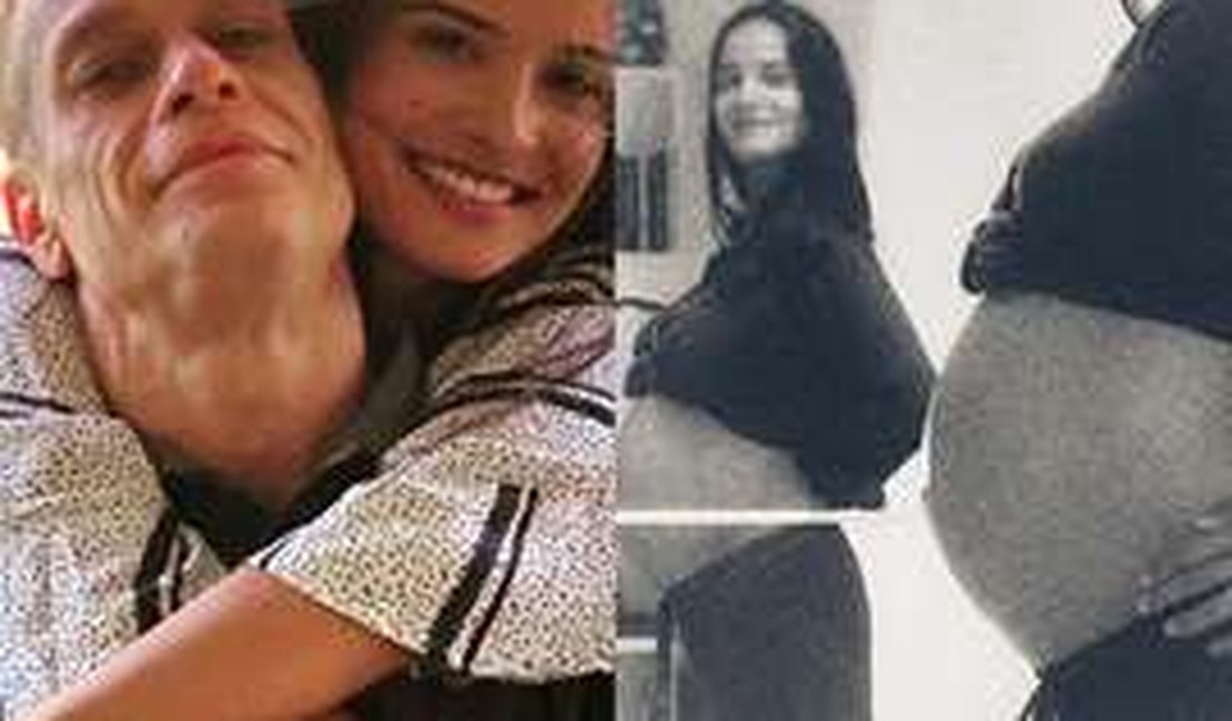 Fábio Assunção compartilha foto da esposa grávida mostrando a barriga e declara