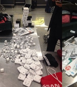 Passageiros são detidos com trinta iPhones 7 presos ao corpo