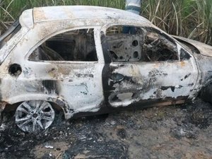 Veículo roubado em Igreja Nova é encontrado totalmente queimado