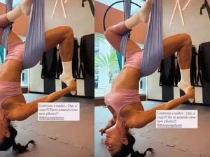Juliana Paes impressiona em aula de pilates aéreo: “Estou amando”