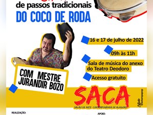 Salão Internacional de Arte Contemporânea de Alagoas realiza oficina de coco de roda