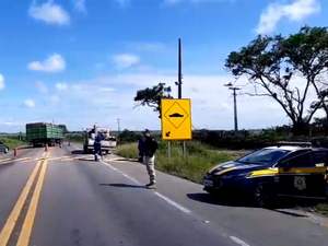 PRF interdita trecho da BR-316, em Atalaia, para remoção de lombadas