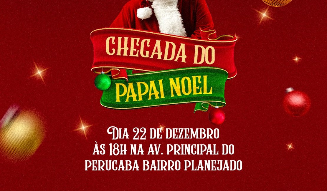 Papai Noel chega nesta quarta-feira (22) no Perucaba Bairro Planejado