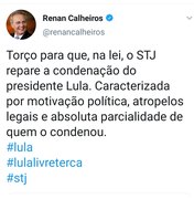 “Torço para que, na lei, o STJ repare a condenação do presidente Lula”, declara Renan Calheiros