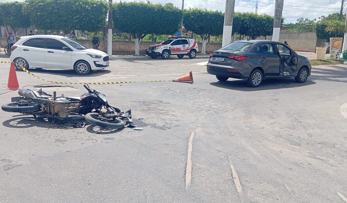 Motociclista inabilitado e sem capacete fica gravemente ferido em acidente na AL-105