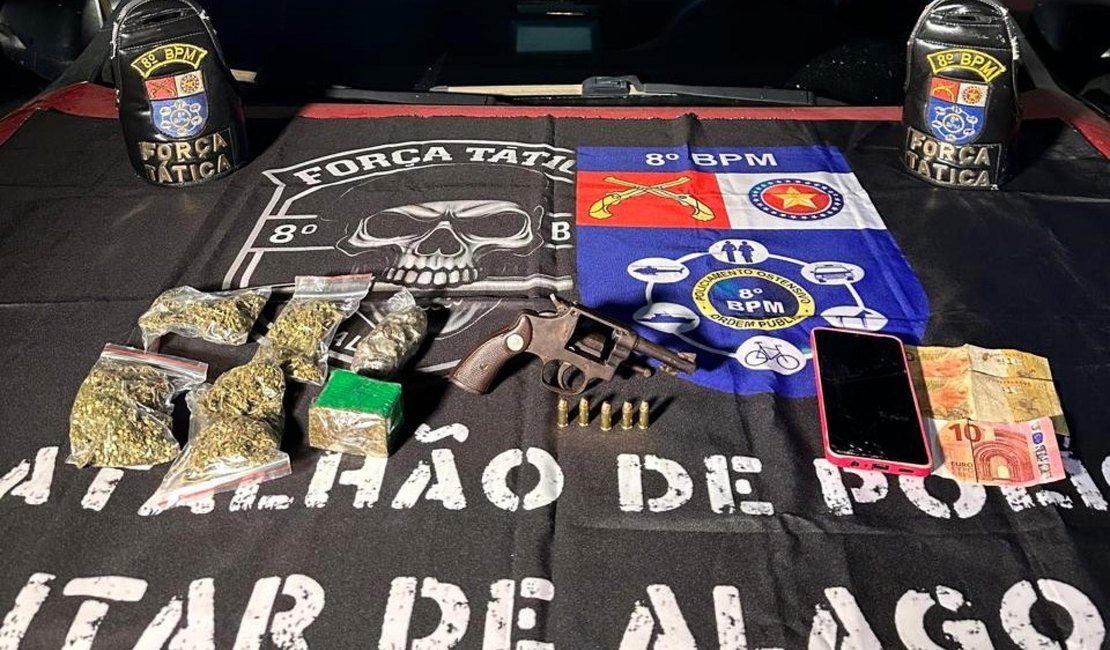 Polícia Militar apreende armas de fogo e drogas em ações na Região Metropolitana de Maceió