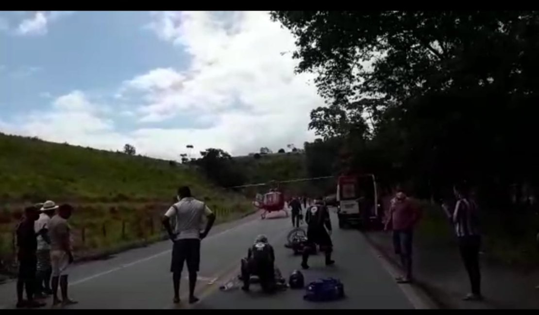 [Vídeo] Homem fica ferido ao sofrer acidente de trânsito na BR 104