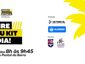 Entrega de kits do 1º Passeio Ciclístico Detran-AL acontecerá na concentração do evento