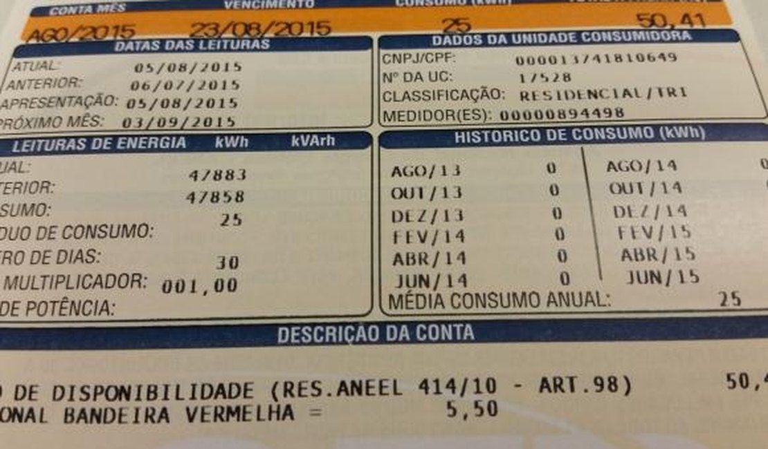 Consumo menor contribui para adoção de bandeira verde nas contas de luz