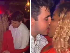Cariúcha e herdeiro de Gugu são flagrados aos beijos em festa de filho de Faustão em São Paulo