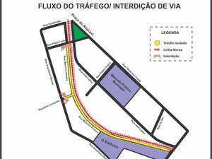 SMTT informa interdição de ruas devido a obras de infraestrutura