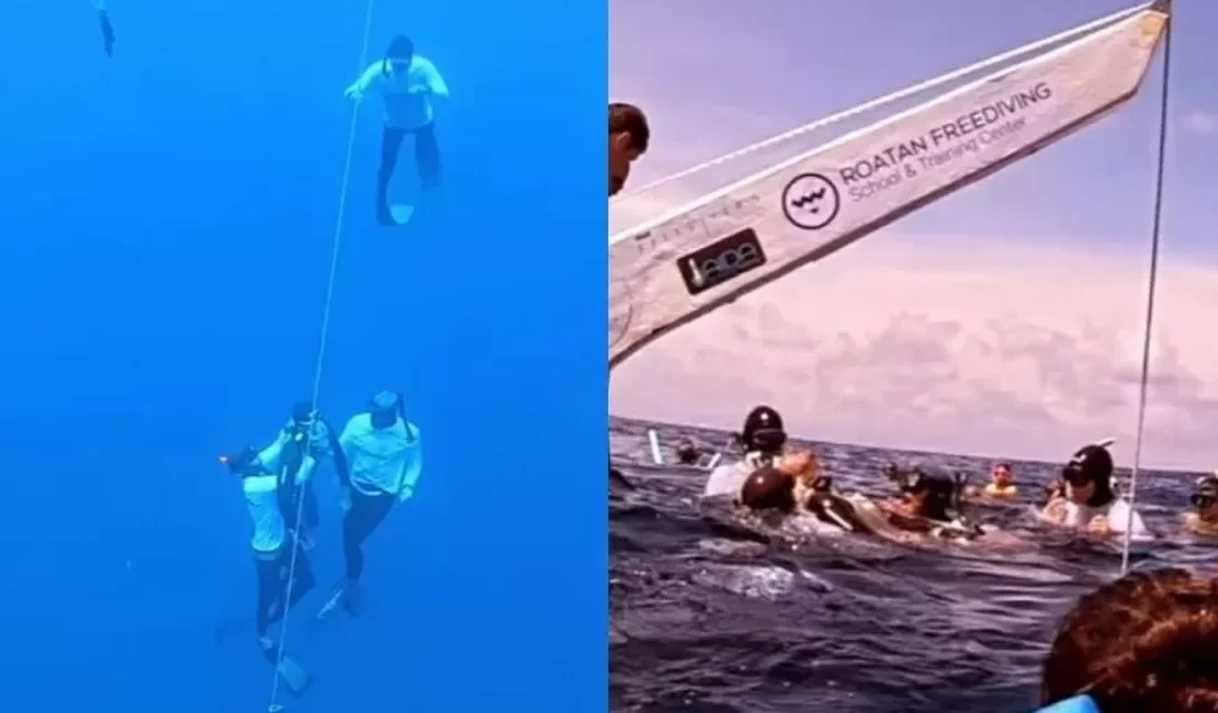 Homem tenta bater recorde de mergulho sem cilindro, desmaia e é resgatado