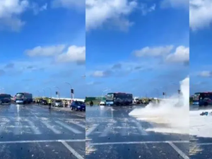 [Vídeo] Imagens mostram pessoas sendo arrastadas pela rua por fortes ondas nas Maldivas