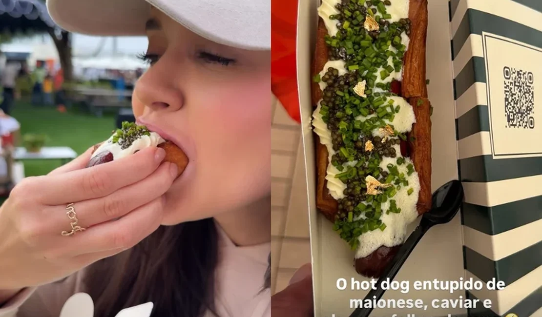 Franciny Ehlke paga cerca de R$ 500 em hot dog com ouro e viraliza