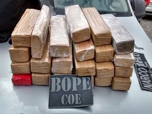 Ação integrada apreende cerca de 15 kg de drogas dentro de ônibus em Arapiraca