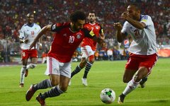 Salah em ação durante a vitória do Egito sobre Congo 