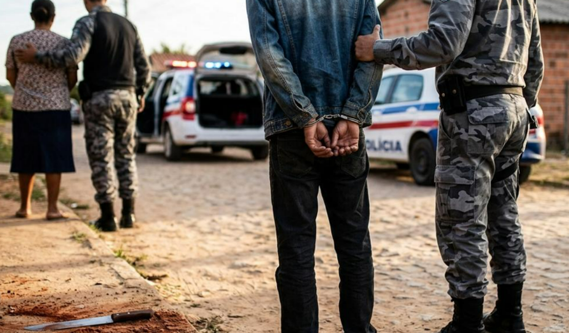 Homem é preso após ameaçar ex-companheira com faca em Limoeiro de Anadia