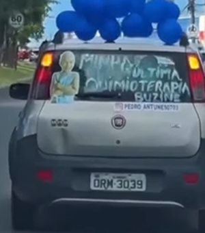 [Vídeo] Criança viraliza ao comemorar ida para última sessão de quimioterapia em Maceió