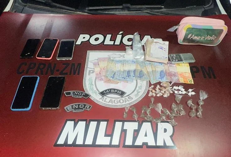 Militares do 14° BPM apreendem crack, cocaína e maconha em Joaquim Gomes