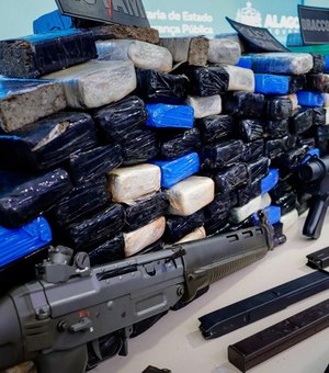 Alagoas apreende mais de 2,8 toneladas de drogas e 1.655 armas em 2025