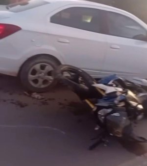 Motoqueiro fica ferido ao sofrer acidente na AL 101 Norte