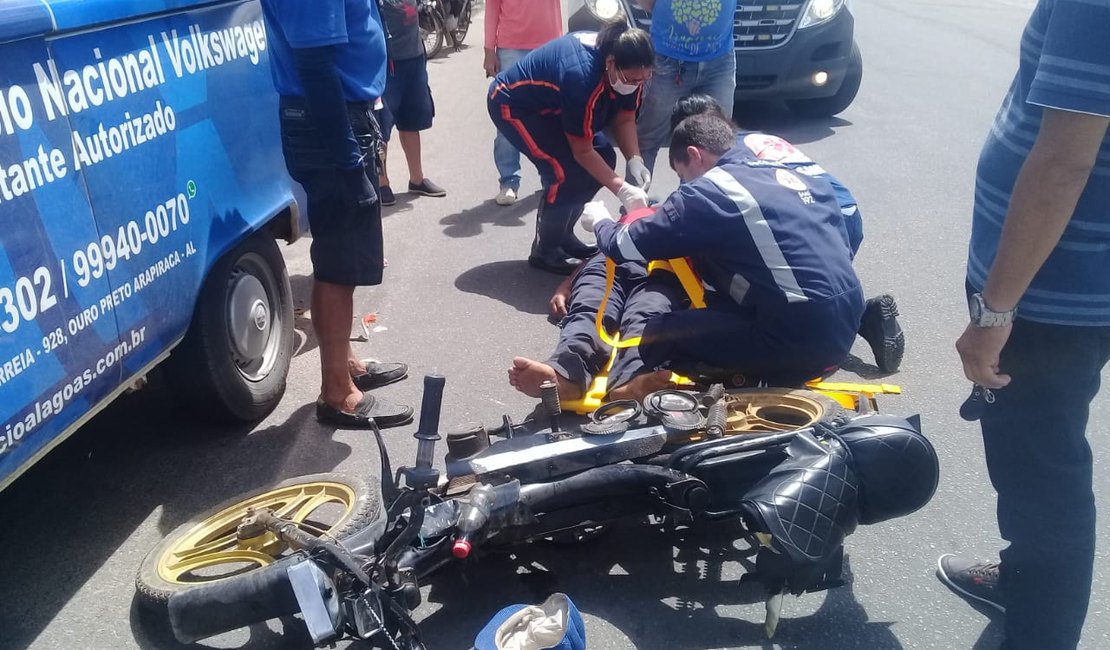 Acidente entre veículos deixa homem ferido em Arapiraca