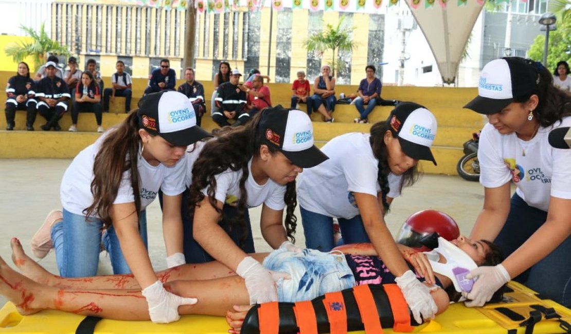 Samu apoia simulação de socorro à vítimas de acidente em Arapiraca