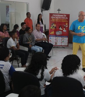 Alunos participam da aula inaugural sobre projeto de Educação Fiscal em Campo Alegre
