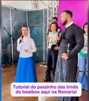 Após viralizar com beatbox, freira faz tutorial de passinho em romaria