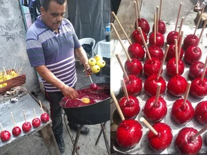 Vendedor faz 1.500 maçãs do amor, mas cliente cancela pedido