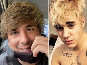 Rafael Portugal se compara com Justin Bieber ao surgir com cabelos loiros