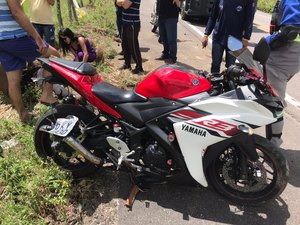 Motociclista em moto com placa de Arapiraca sofre acidente na BR-316, em Maribondo