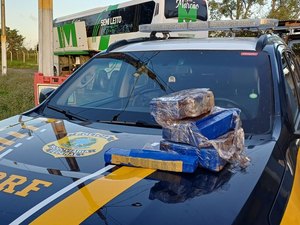 PRF prende homem com 12kg de maconha dentro de ônibus em São Sebastião