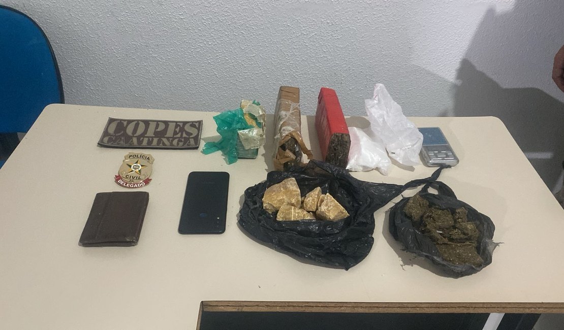 Polícia apreende drogas e prende homem em Olho D’Água das Flores