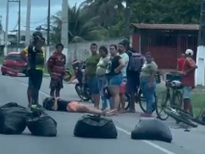 Ciclista sofre acidente na manhã deste domingo (26) na entrada do conj. Eustáquio Gomes