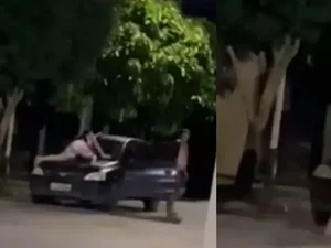 Mulher se pendura em para-brisa de carro para impedir que marido levasse filha em MT