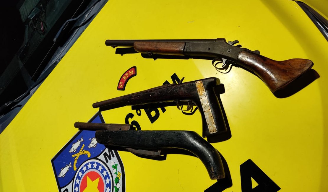 Polícia apreende armas em ‘boca de fumo’ de Porto de Pedras