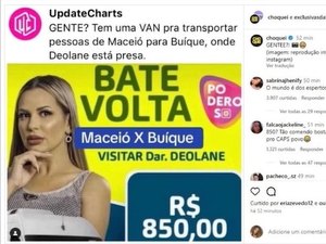 É meme? Excursão em van para “ver Deolane” no presídio custa R$ 850