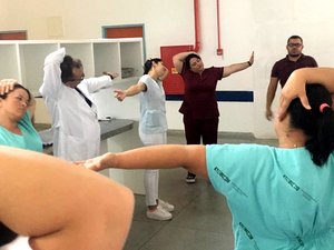 Ginástica laboral melhora a qualidade de vida dos servidores do HE do Agreste 