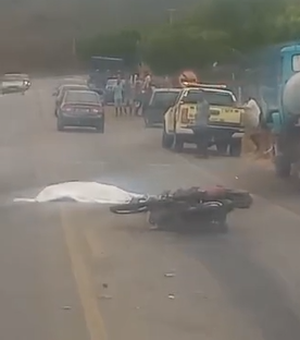 Motociclista morre em colisão com caminhão-pipa na BR-316 em Santana do Ipanema