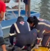 Moradora de Barra de Santo Antônio é atendida pelo Samu após queda de ponte