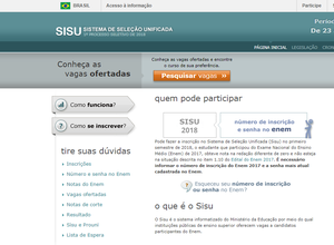Inscrições para o Sisu começam amanhã